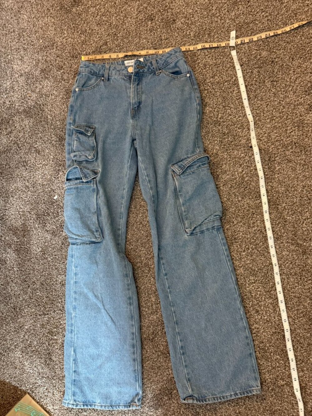 Banjara Blue Denim Wide Leg Cargo Pants Jeans 1/24